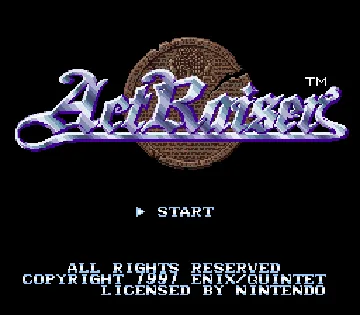 ActRaiser (Europe) screen shot title